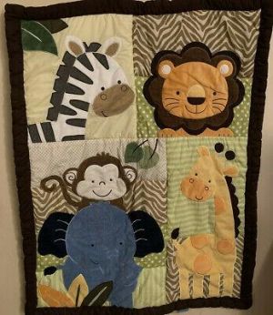  Baby Blanket Wall Hanging Lion Monkey Giraffe Elephant 34x 43